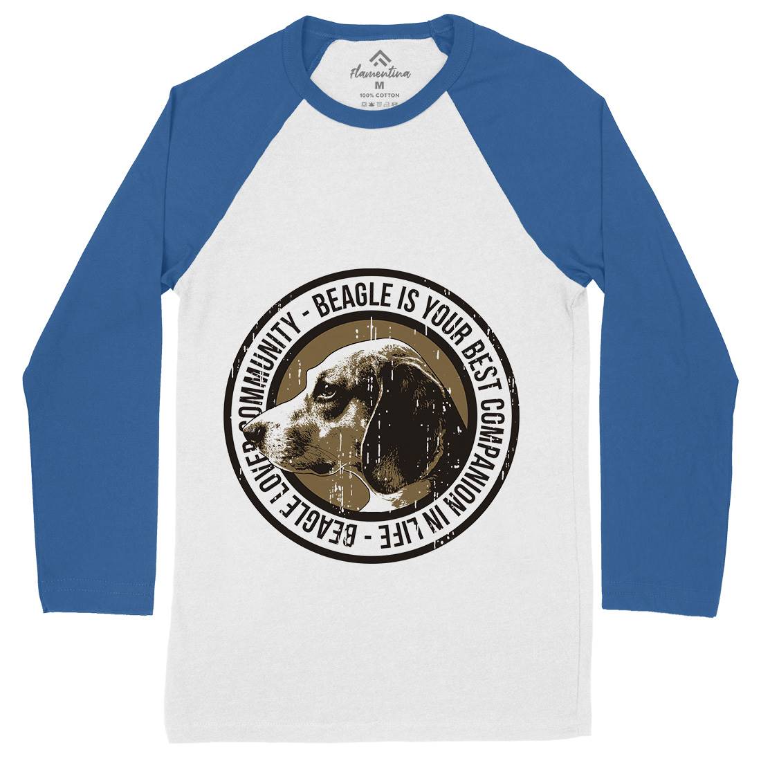 Dog Beagle Mens Long Sleeve Baseball T-Shirt Animals B710