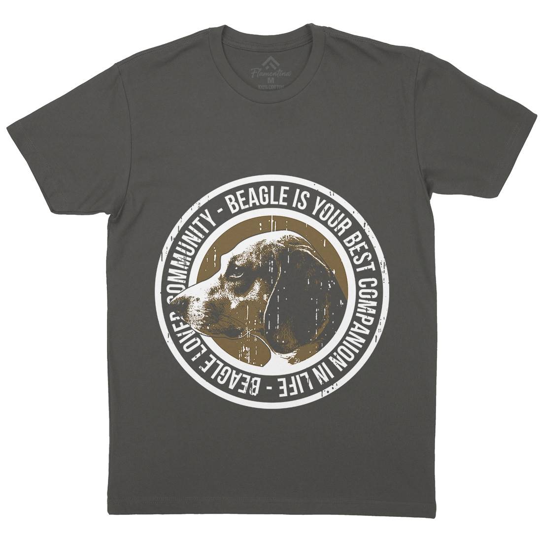 Dog Beagle Mens Crew Neck T-Shirt Animals B710