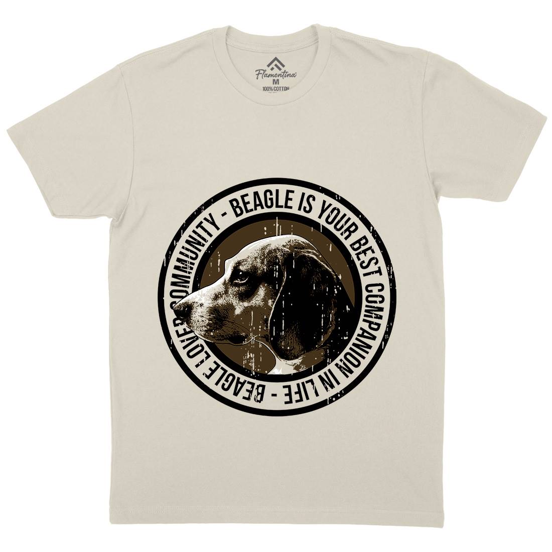 Dog Beagle Mens Organic Crew Neck T-Shirt Animals B710