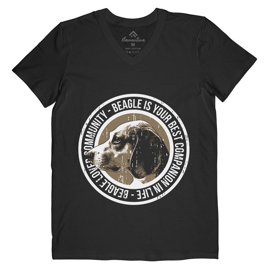 Dog Beagle Mens Organic V-Neck T-Shirt Animals B710