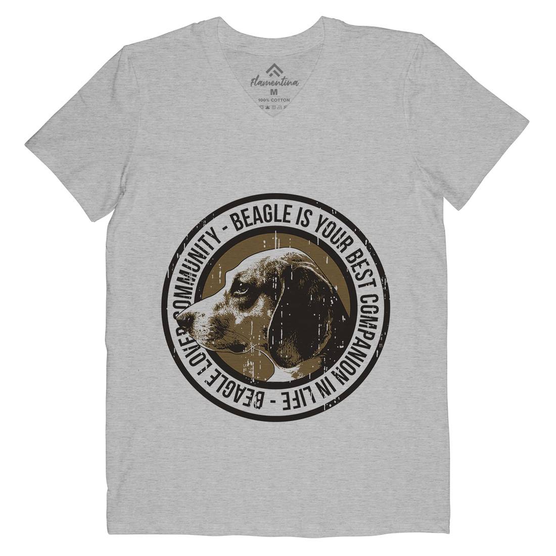 Dog Beagle Mens Organic V-Neck T-Shirt Animals B710