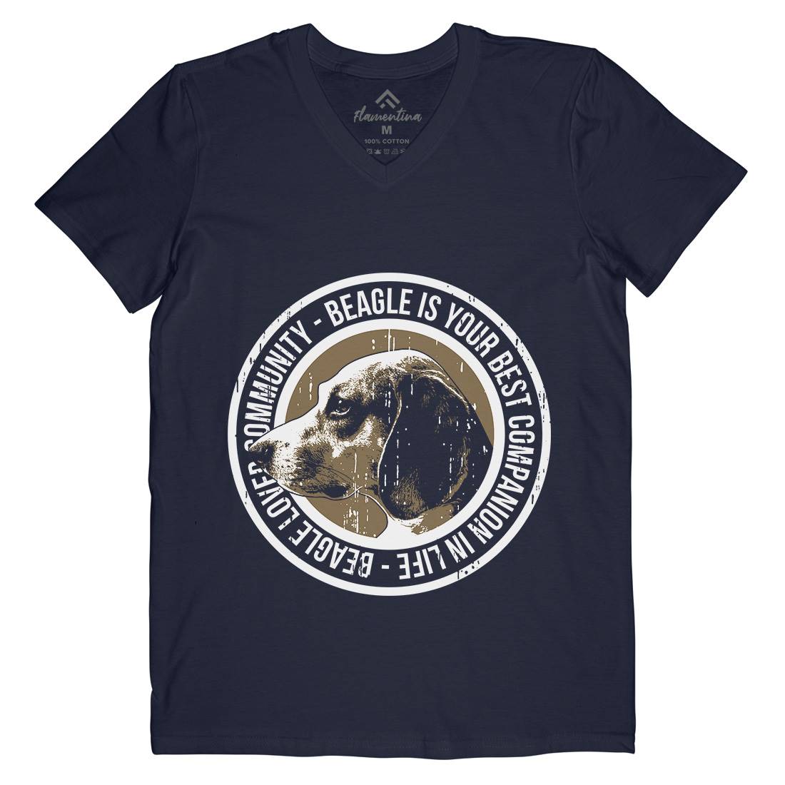 Dog Beagle Mens V-Neck T-Shirt Animals B710