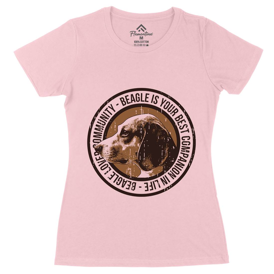 Dog Beagle Womens Organic Crew Neck T-Shirt Animals B710