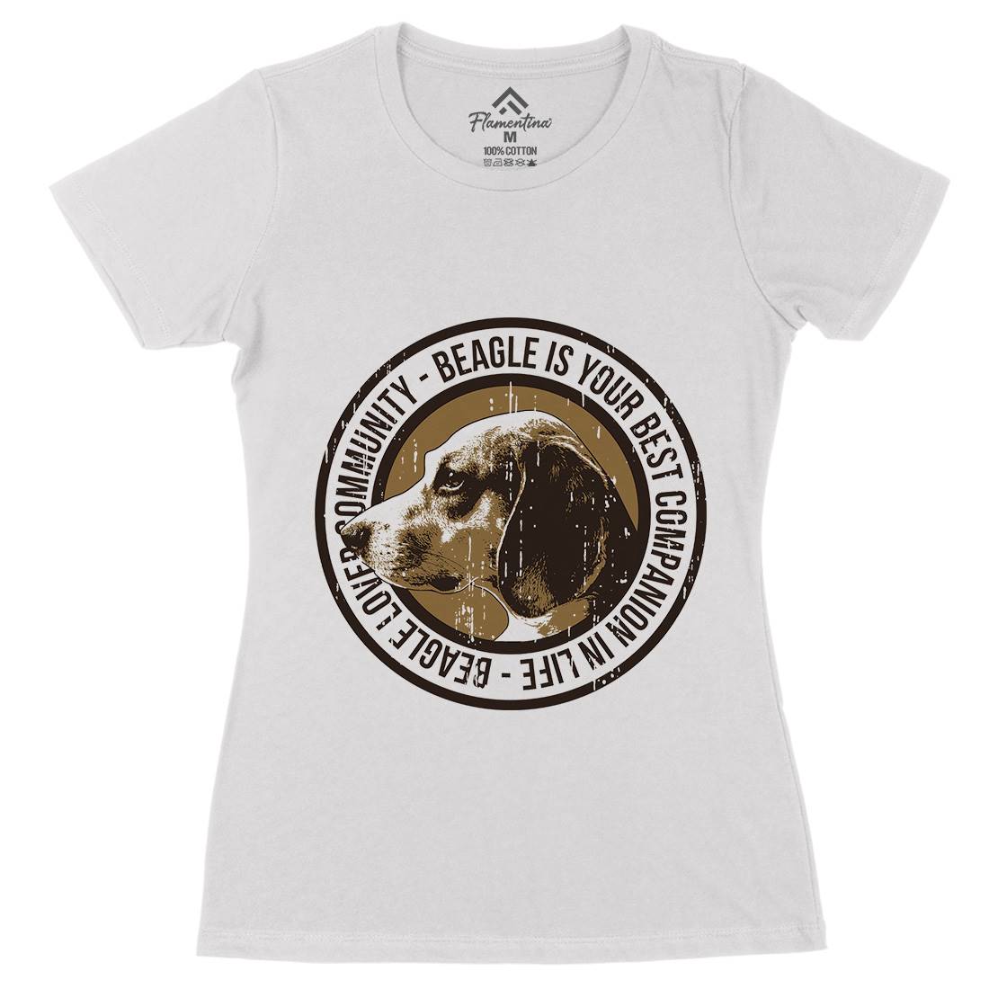 Dog Beagle Womens Organic Crew Neck T-Shirt Animals B710