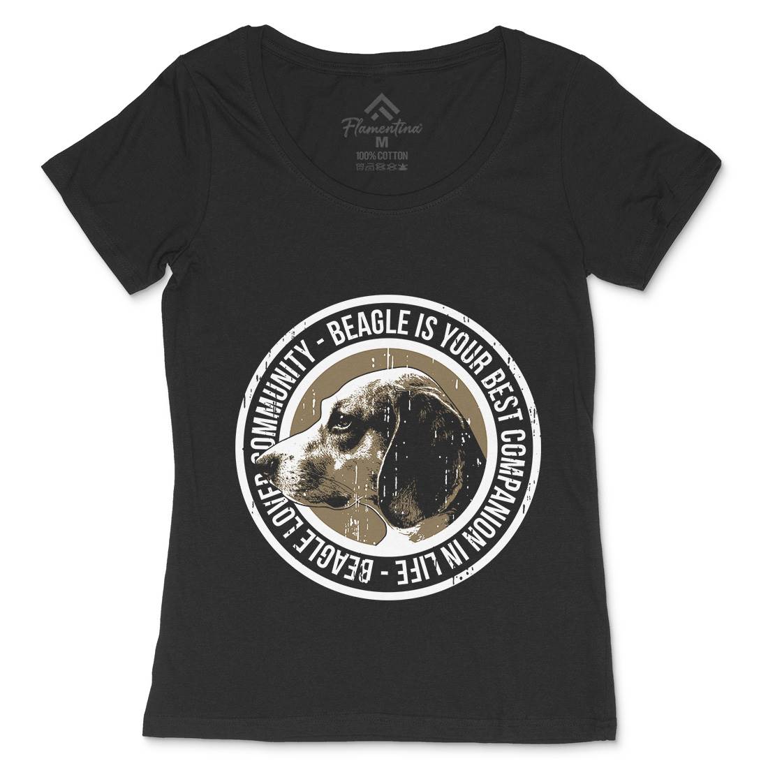 Dog Beagle Womens Scoop Neck T-Shirt Animals B710