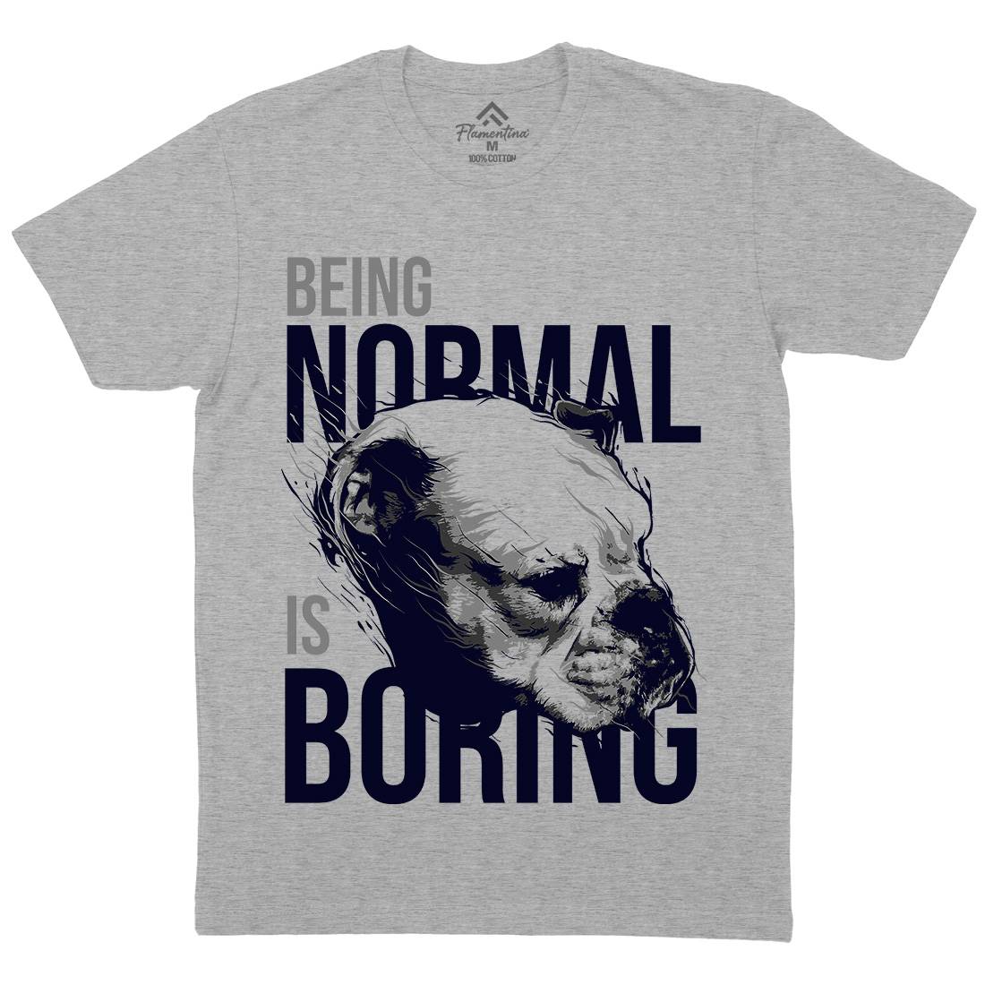 Dog Bulldog Mens Organic Crew Neck T-Shirt Animals B711