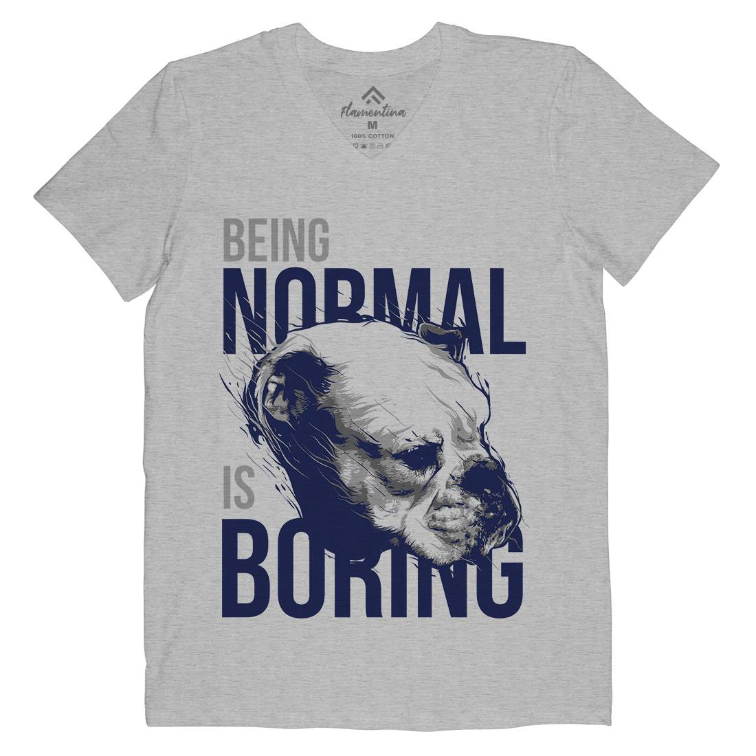 Dog Bulldog Mens Organic V-Neck T-Shirt Animals B711