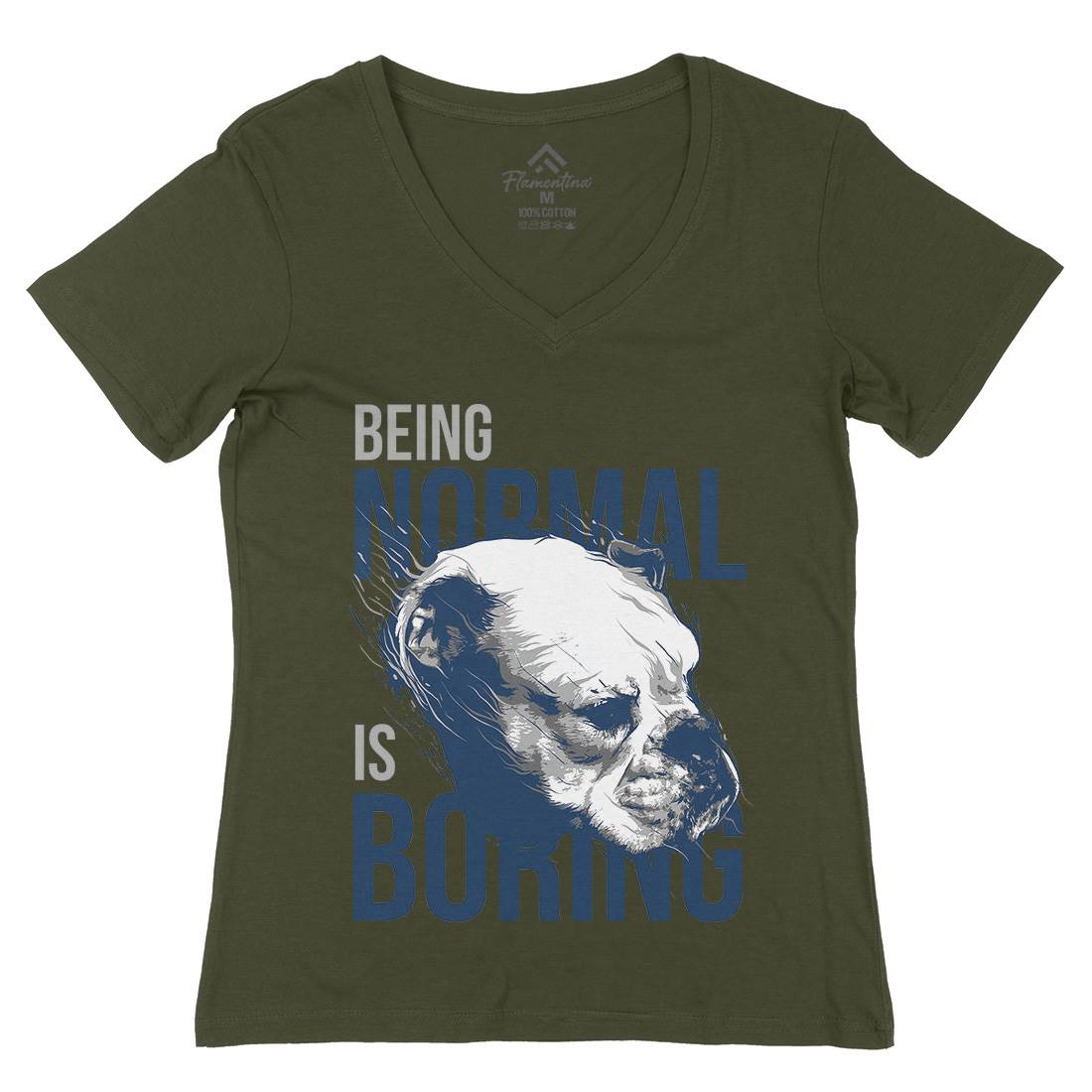 Dog Bulldog Womens Organic V-Neck T-Shirt Animals B711
