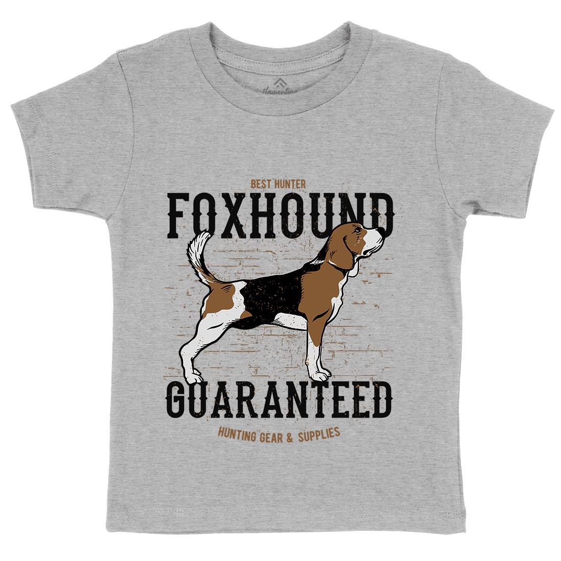 Dog Foxhound Kids Organic Crew Neck T-Shirt Animals B712