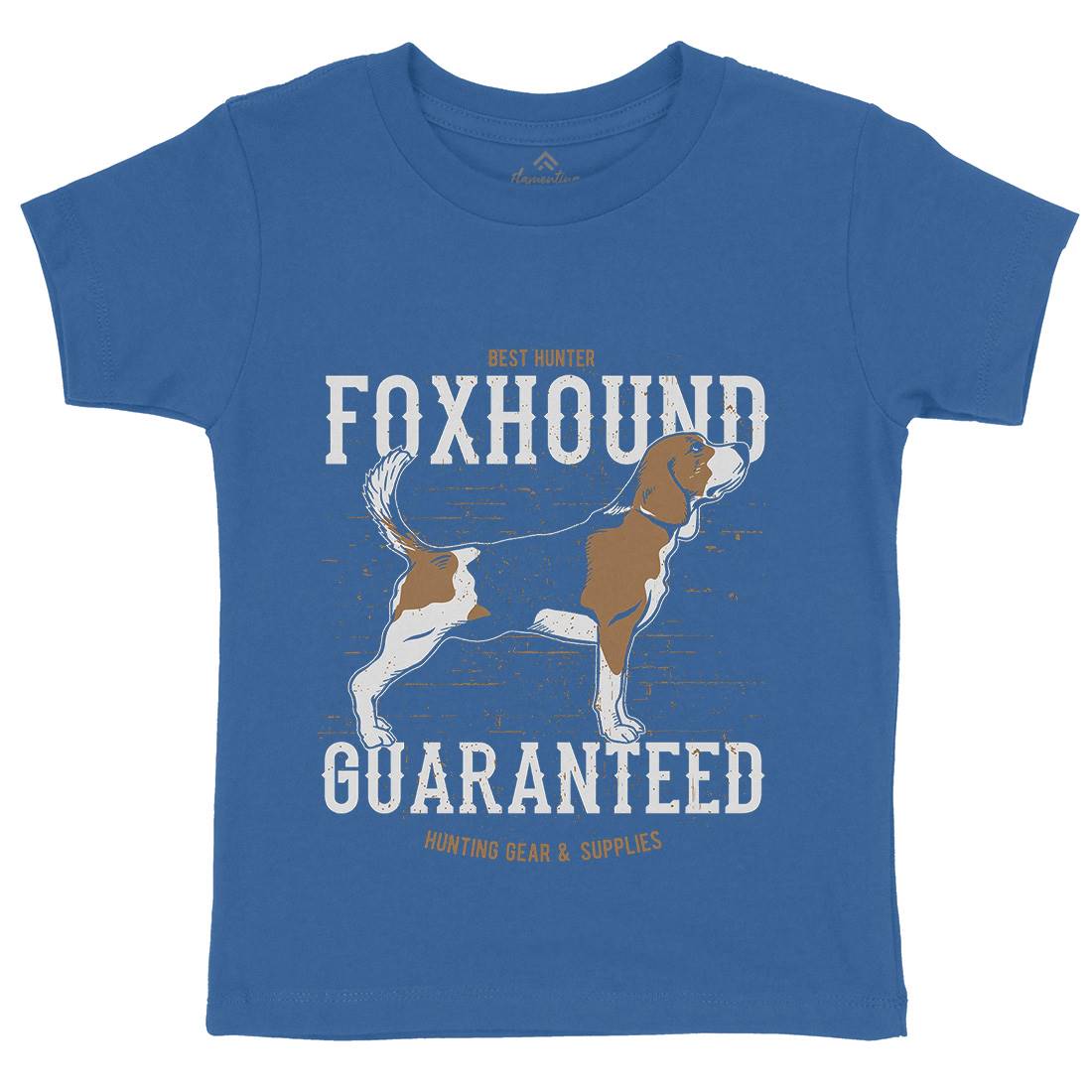Dog Foxhound Kids Crew Neck T-Shirt Animals B712