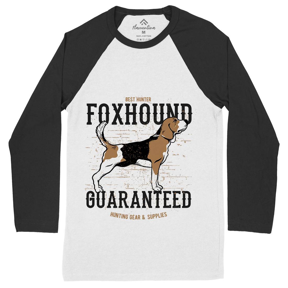 Dog Foxhound Mens Long Sleeve Baseball T-Shirt Animals B712