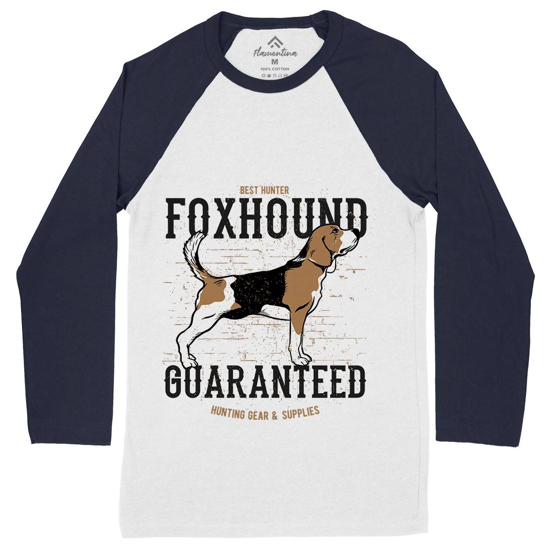 Dog Foxhound Mens Long Sleeve Baseball T-Shirt Animals B712