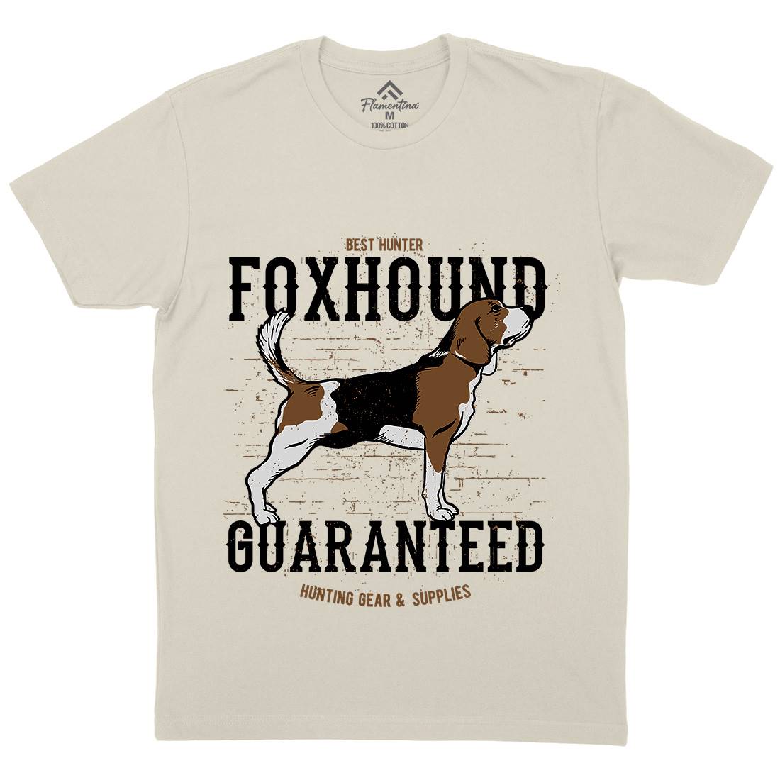 Dog Foxhound Mens Organic Crew Neck T-Shirt Animals B712