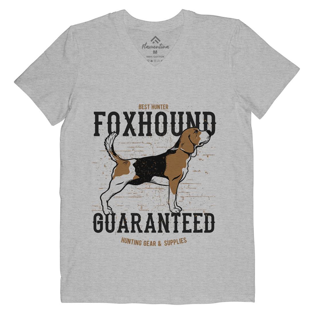 Dog Foxhound Mens Organic V-Neck T-Shirt Animals B712