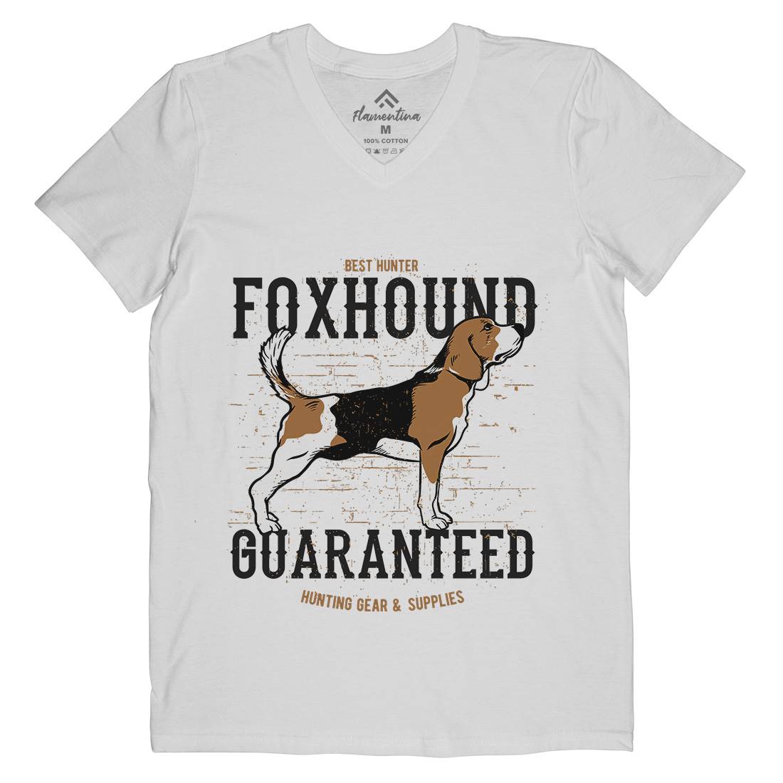 Dog Foxhound Mens Organic V-Neck T-Shirt Animals B712