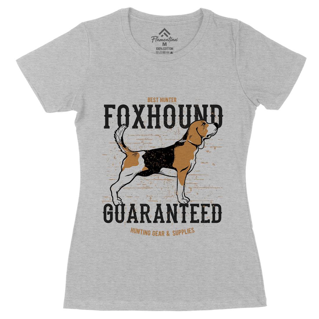 Dog Foxhound Womens Organic Crew Neck T-Shirt Animals B712