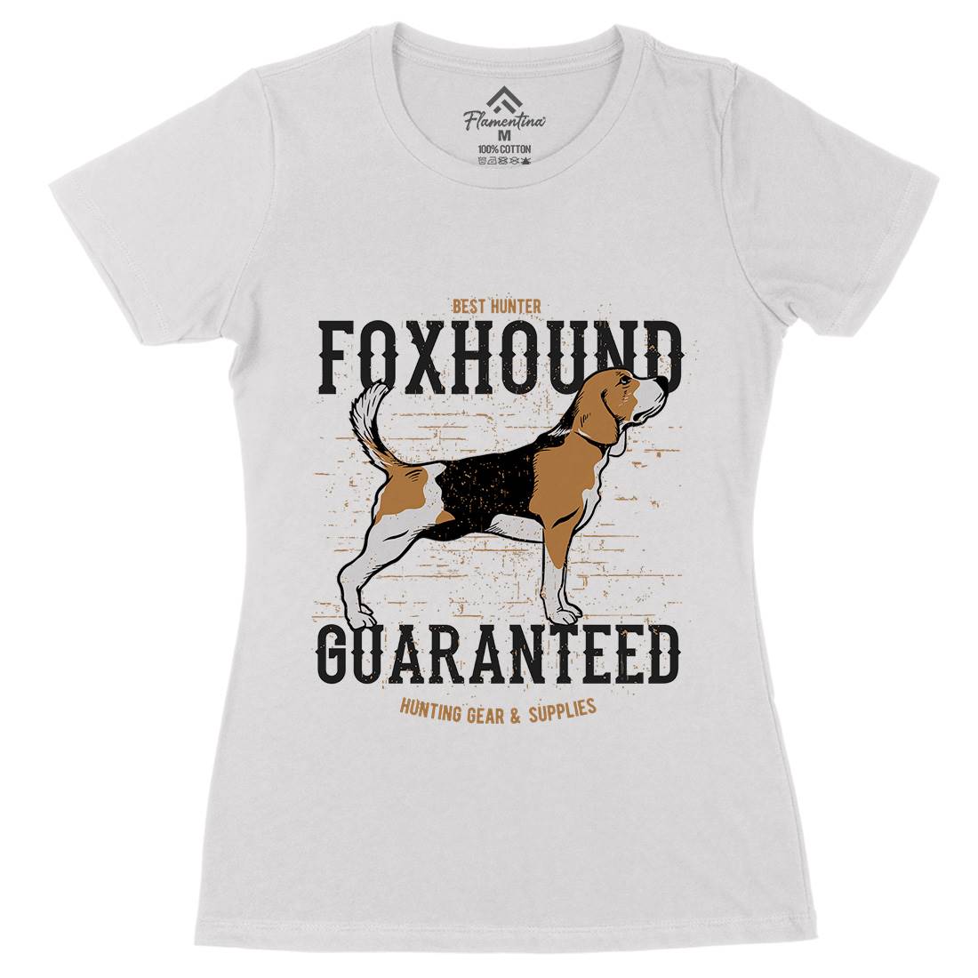 Dog Foxhound Womens Organic Crew Neck T-Shirt Animals B712