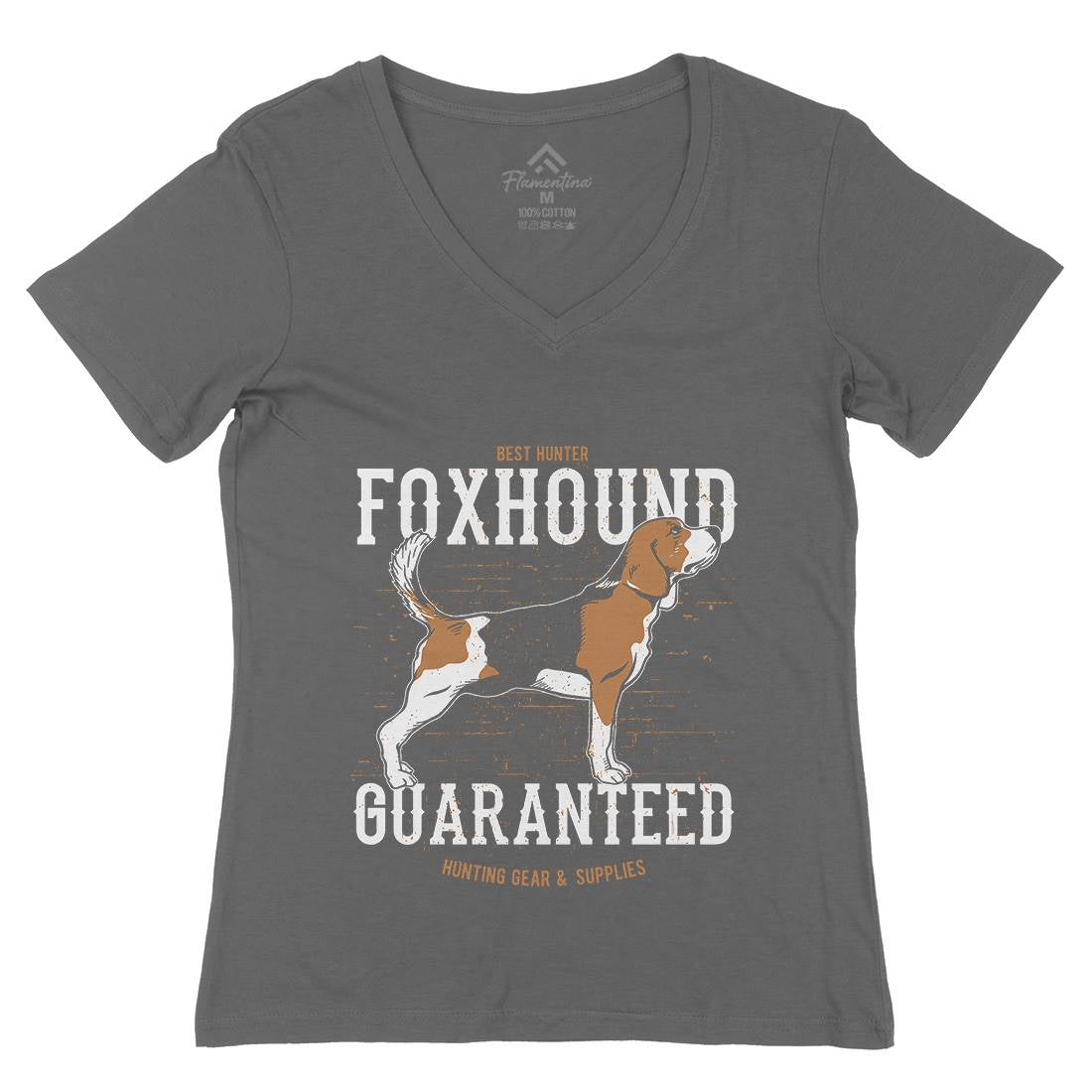 Dog Foxhound Womens Organic V-Neck T-Shirt Animals B712