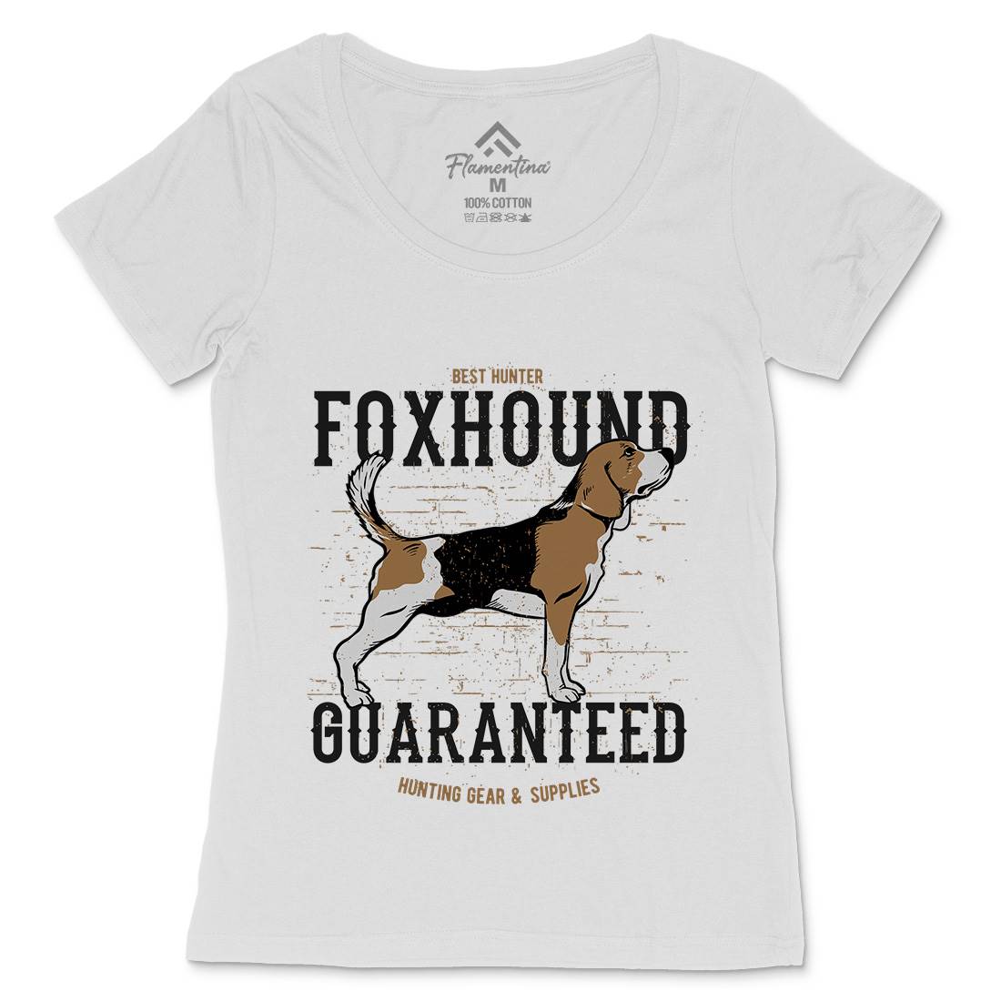 Dog Foxhound Womens Scoop Neck T-Shirt Animals B712