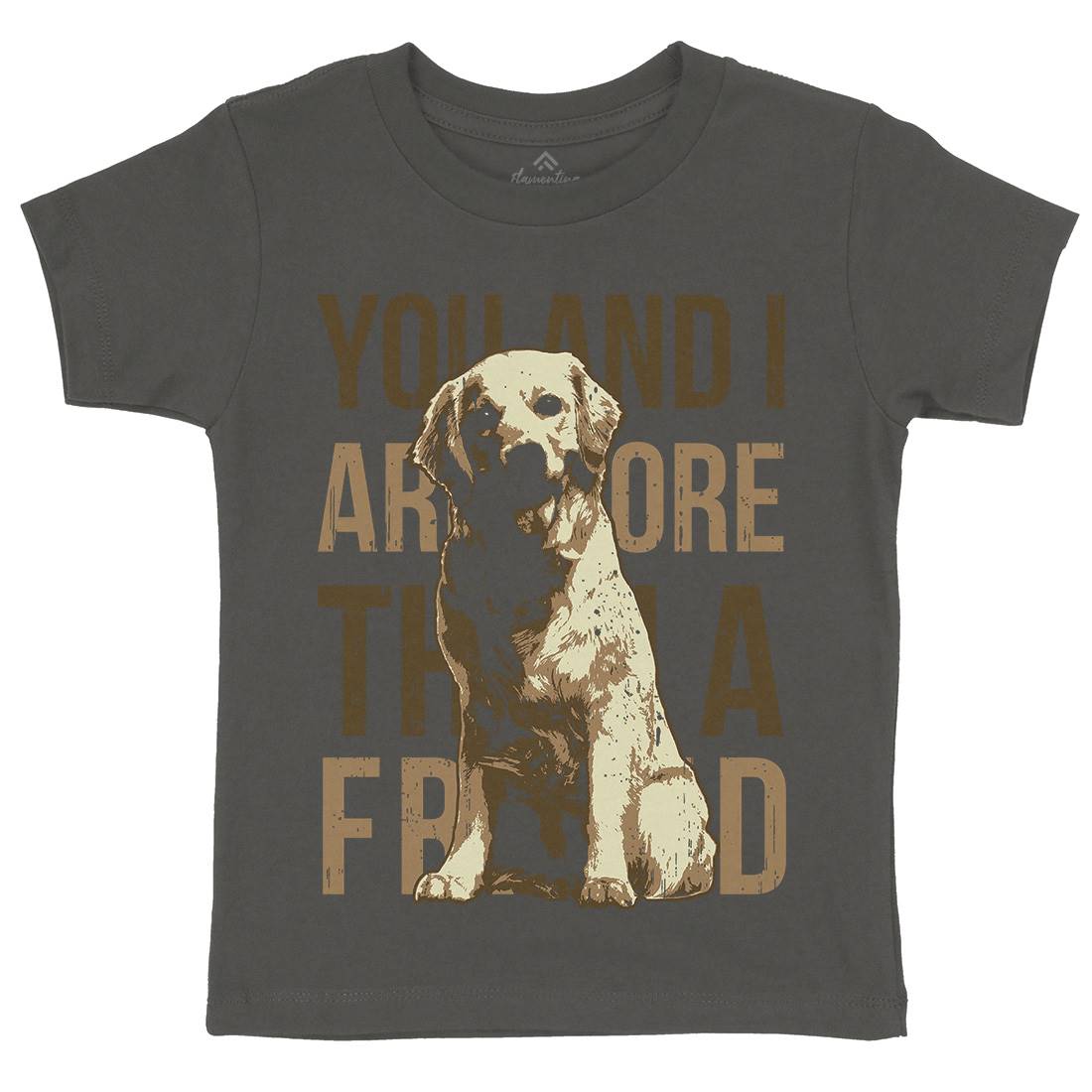 Dog Friend Kids Organic Crew Neck T-Shirt Animals B713