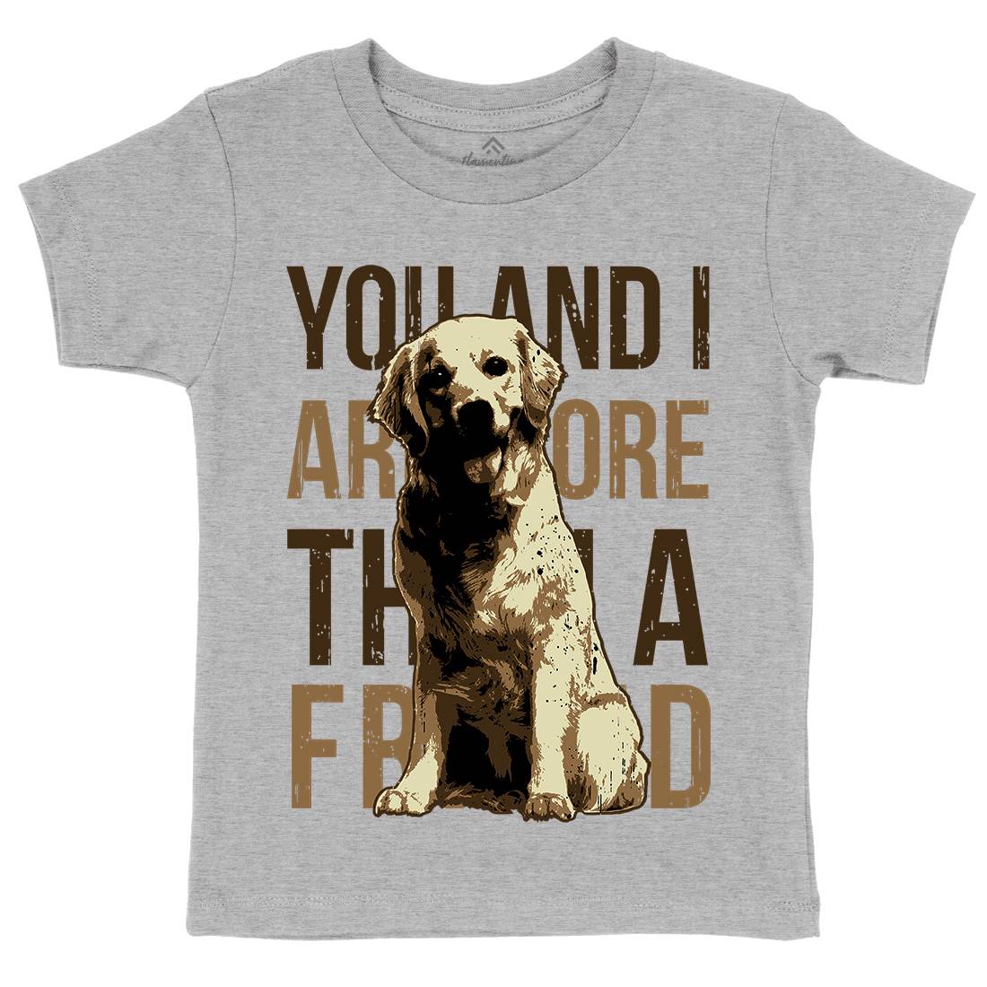 Dog Friend Kids Organic Crew Neck T-Shirt Animals B713