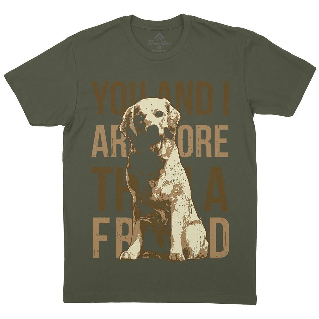 Dog Friend Mens Organic Crew Neck T-Shirt Animals B713