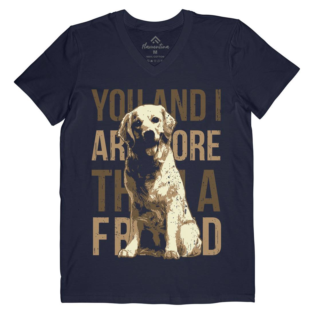 Dog Friend Mens Organic V-Neck T-Shirt Animals B713