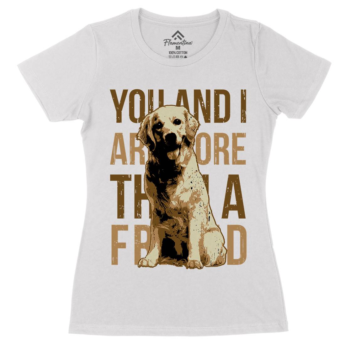 Dog Friend Womens Organic Crew Neck T-Shirt Animals B713