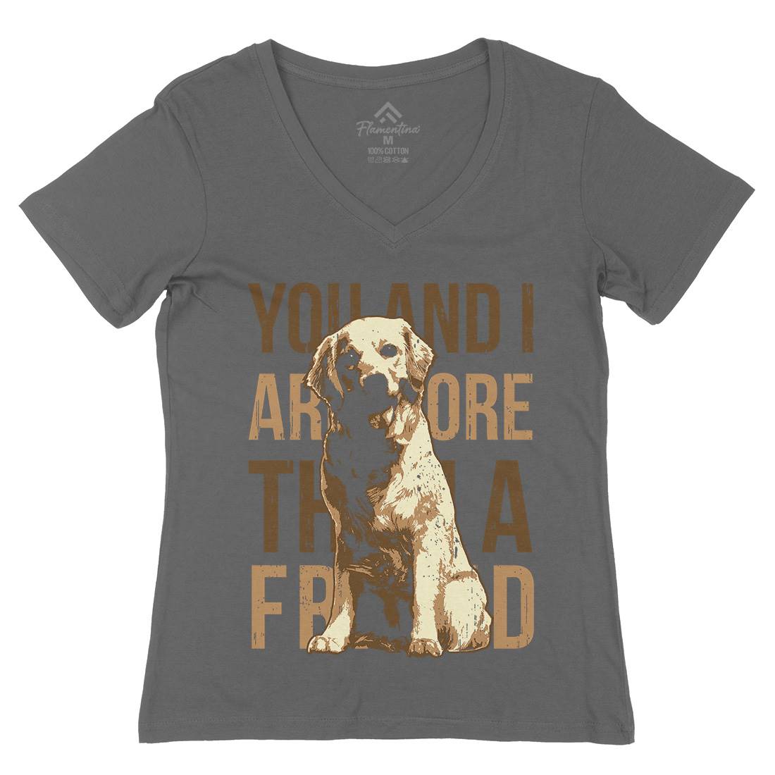 Dog Friend Womens Organic V-Neck T-Shirt Animals B713