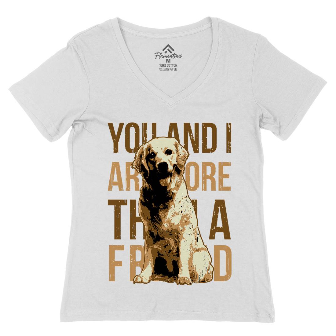 Dog Friend Womens Organic V-Neck T-Shirt Animals B713