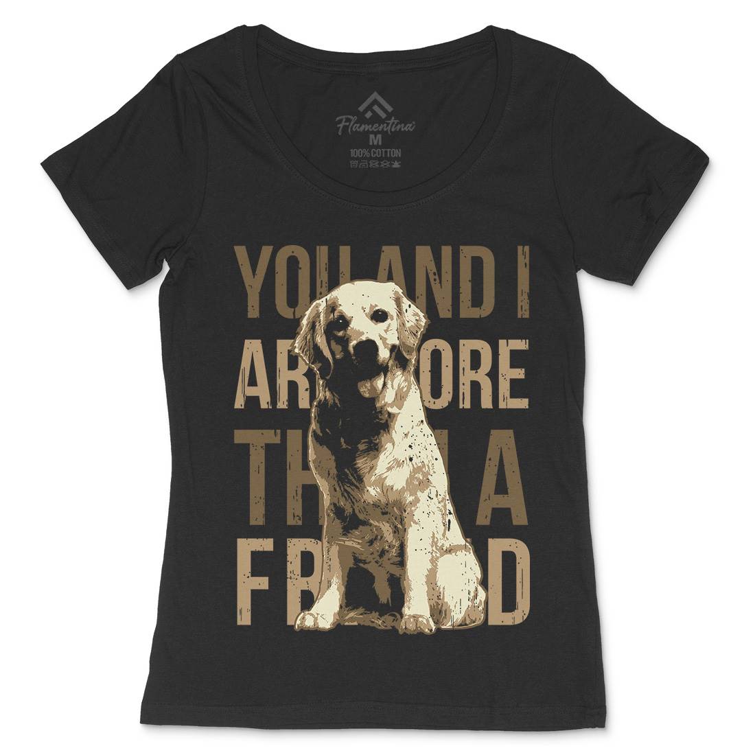 Dog Friend Womens Scoop Neck T-Shirt Animals B713