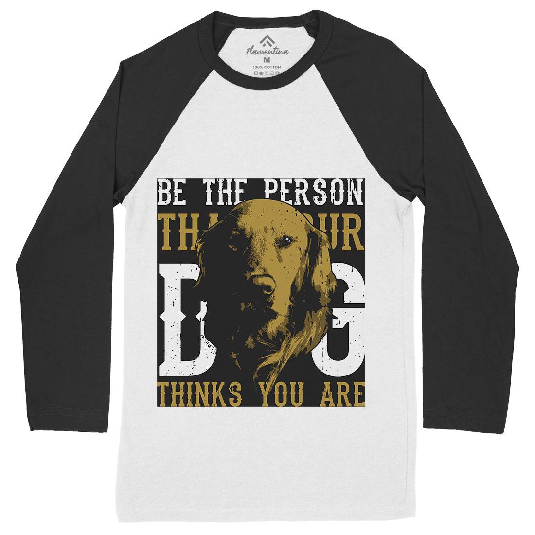 Dog Think Mens Long Sleeve Baseball T-Shirt Animals B714