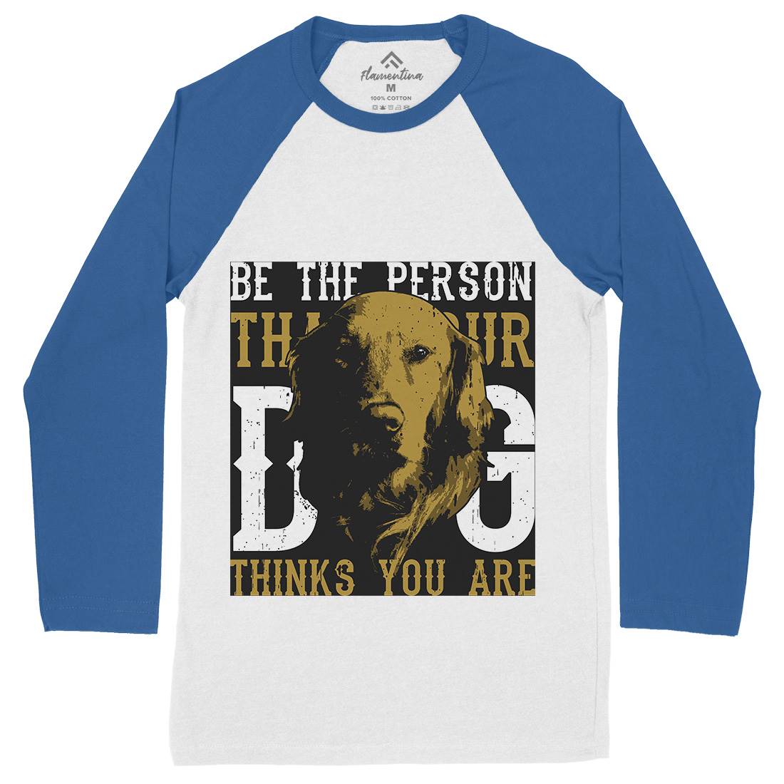 Dog Think Mens Long Sleeve Baseball T-Shirt Animals B714