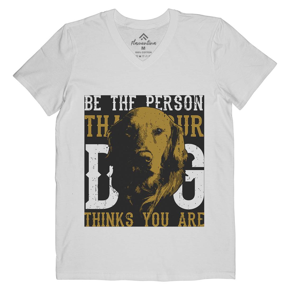 Dog Think Mens V-Neck T-Shirt Animals B714