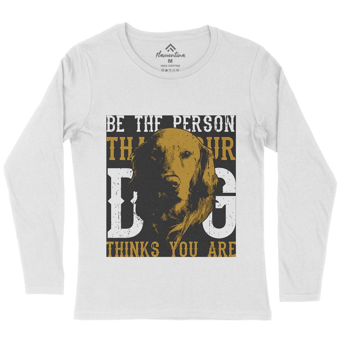 Dog Think Womens Long Sleeve T-Shirt Animals B714