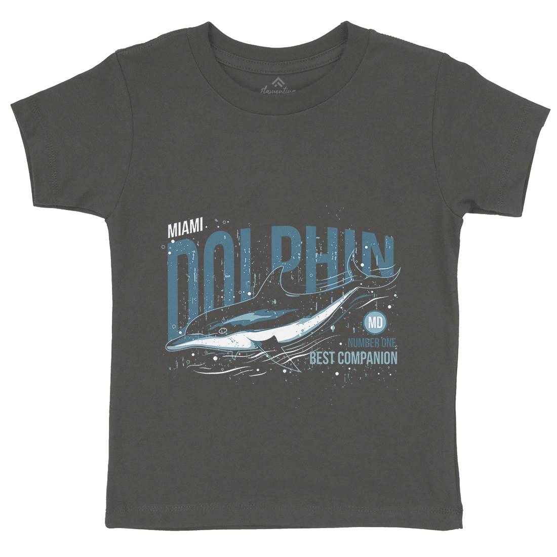 Dolphin Miami Kids Organic Crew Neck T-Shirt Animals B715