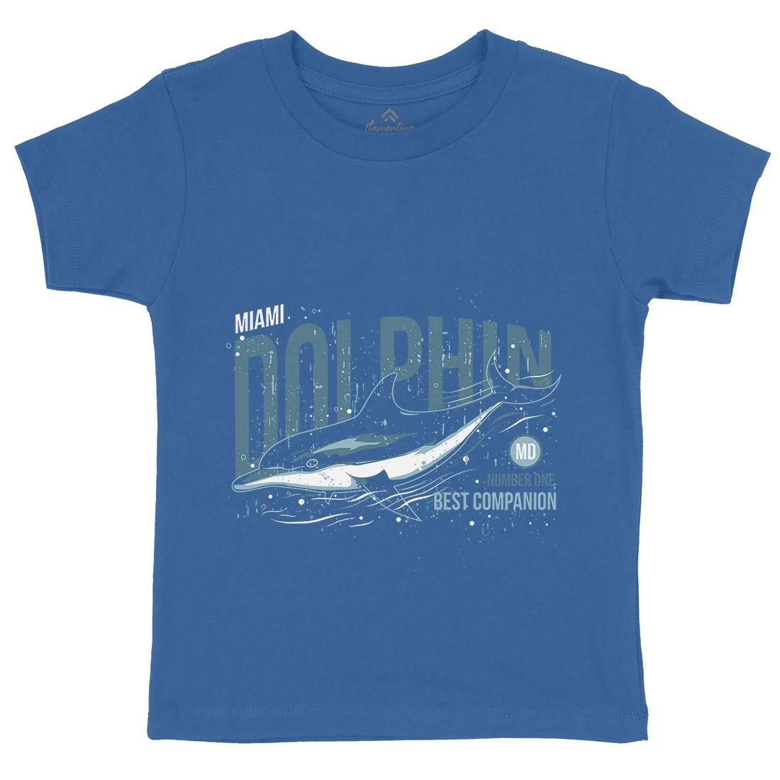 Dolphin Miami Kids Organic Crew Neck T-Shirt Animals B715