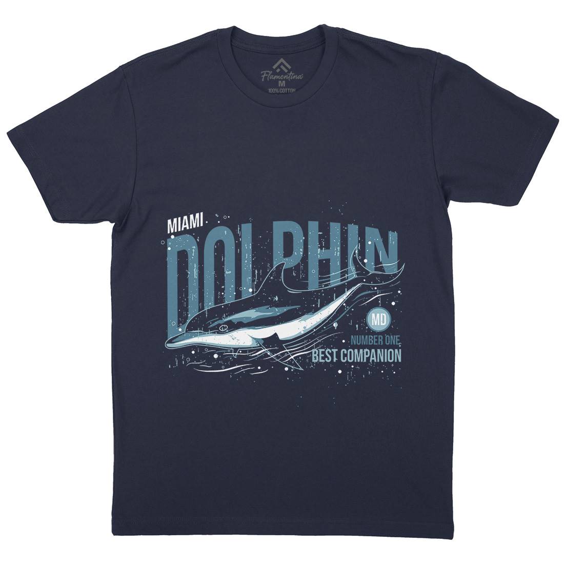 Dolphin Miami Mens Crew Neck T-Shirt Animals B715