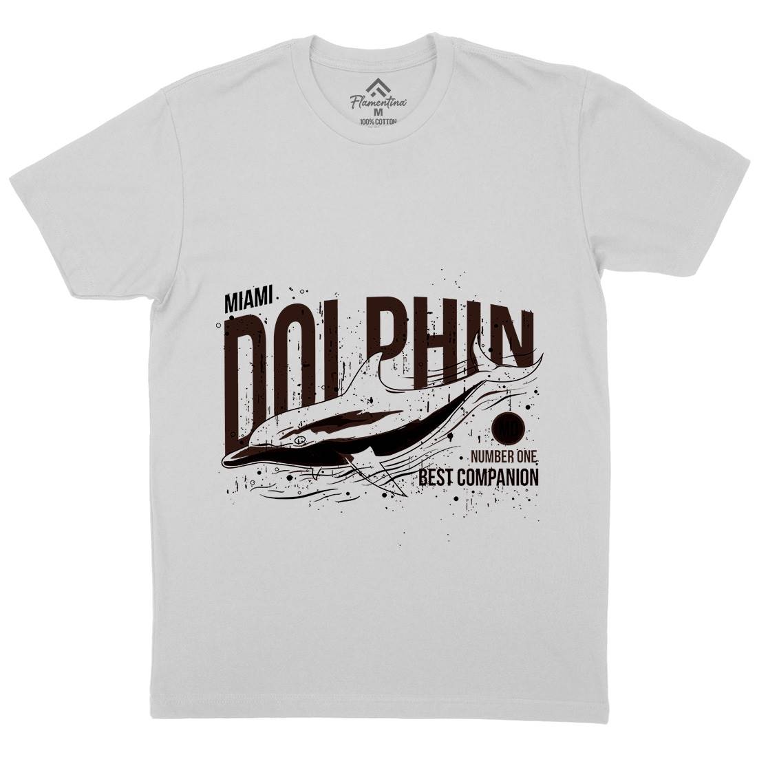 Dolphin Miami Mens Crew Neck T-Shirt Animals B715