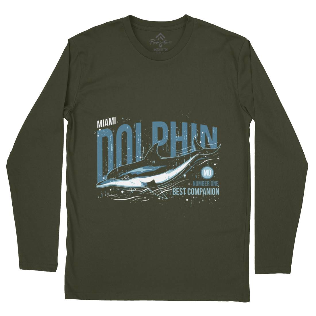 Dolphin Miami Mens Long Sleeve T-Shirt Animals B715