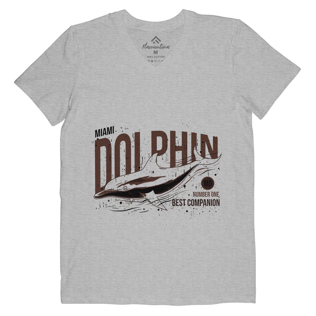 Dolphin Miami Mens V-Neck T-Shirt Animals B715