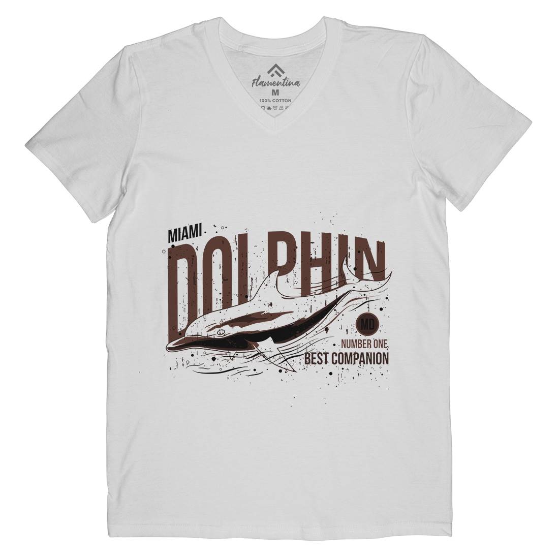 Dolphin Miami Mens V-Neck T-Shirt Animals B715