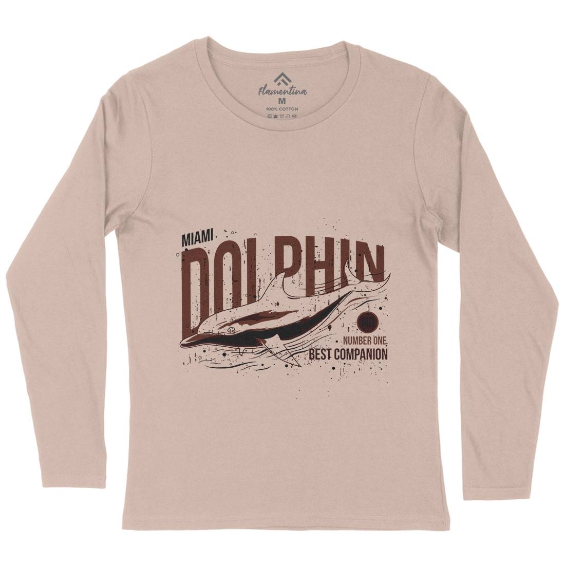 Dolphin Miami Womens Long Sleeve T-Shirt Animals B715