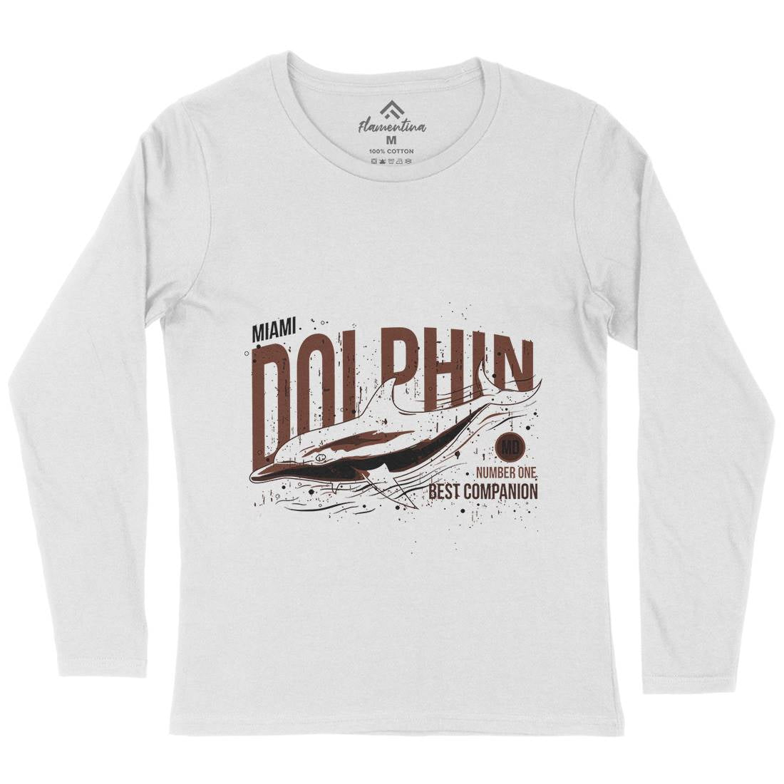Dolphin Miami Womens Long Sleeve T-Shirt Animals B715