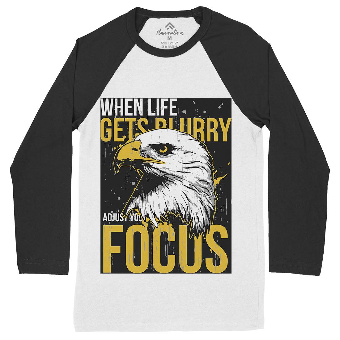 Eagle Focus Mens Long Sleeve Baseball T-Shirt Animals B717