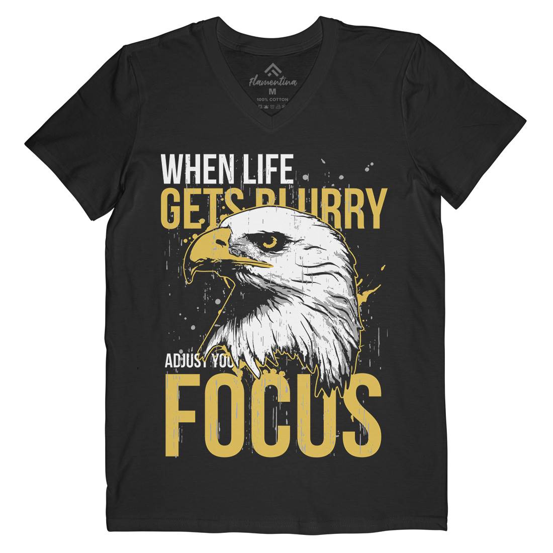 Eagle Focus Mens Organic V-Neck T-Shirt Animals B717