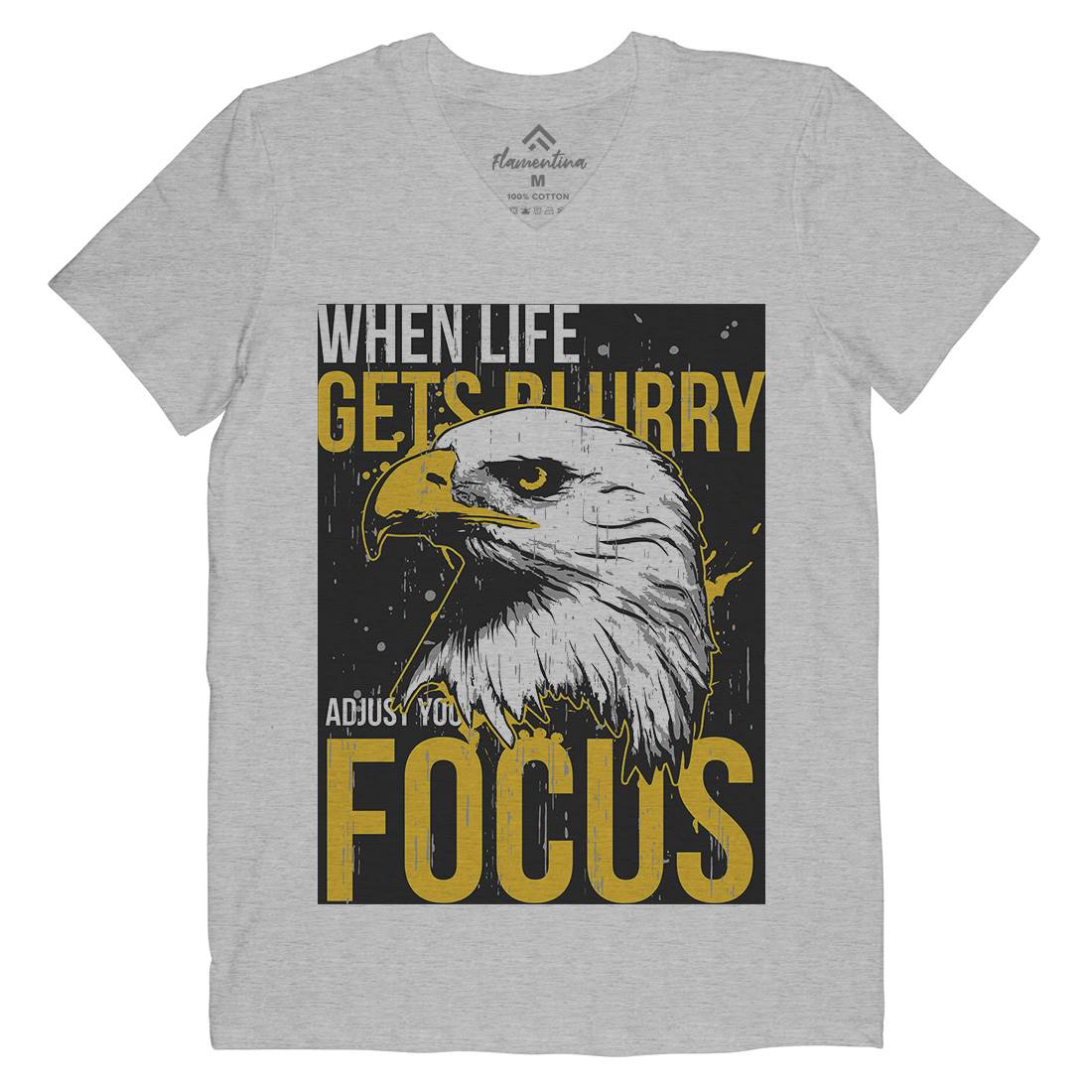Eagle Focus Mens Organic V-Neck T-Shirt Animals B717