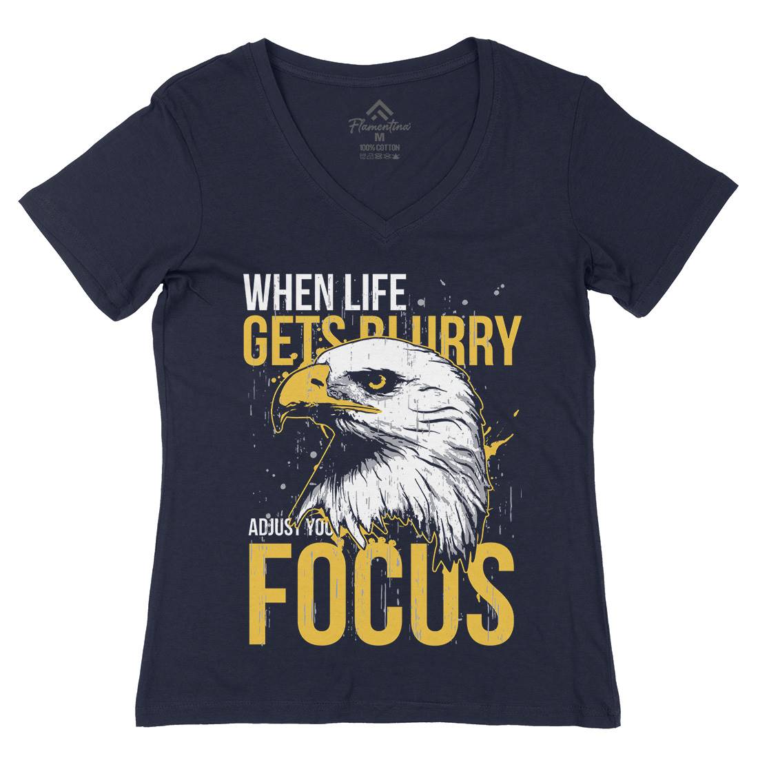 Eagle Focus Womens Organic V-Neck T-Shirt Animals B717