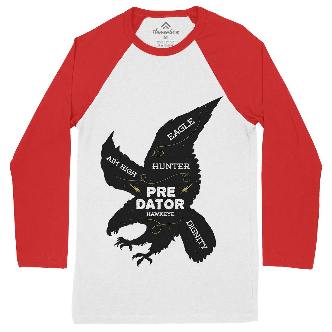 Eagle Predator Mens Long Sleeve Baseball T-Shirt Animals B718
