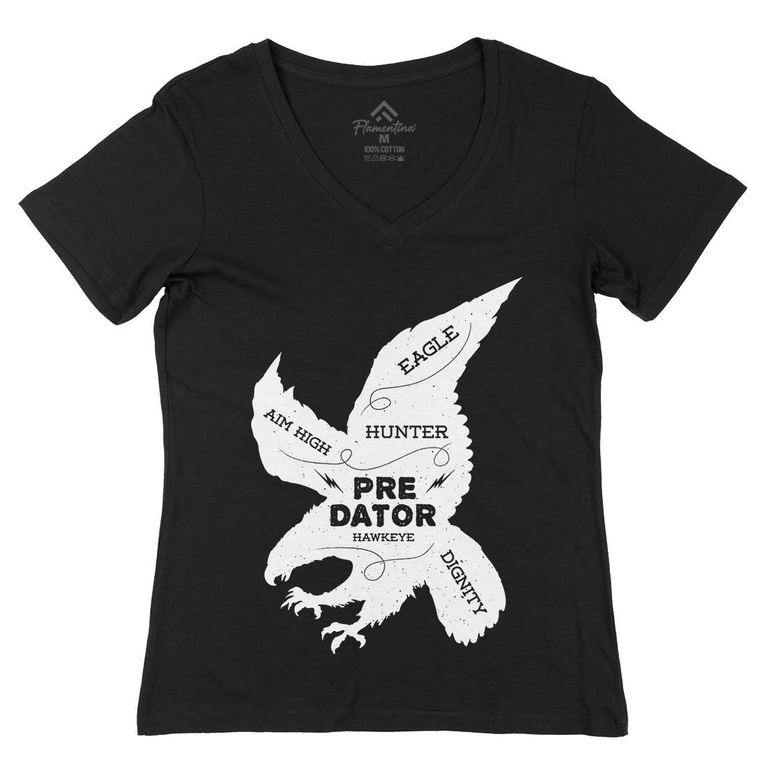 Eagle Predator Womens Organic V-Neck T-Shirt Animals B718